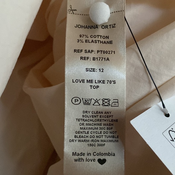 Johanna Ortiz Love Me Like 70s Top Ecru SZ 12 - Picture 4 of 6